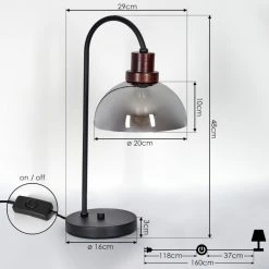Hofstein Aannestad Tischleuchte Schwarz, Braun, 1-flammig 19 Hofstein Aannestad Tischleuchte Schwarz, Braun, 1-flammig -Günstiges Tischlampen Geschäft aannestad tischleuchte h3451403 3