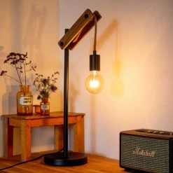 Hofstein Aarhus Tischleuchte Schwarz, Holz dunkel, 1-flammig 26 Hofstein Aarhus Tischleuchte Schwarz, Holz dunkel, 1-flammig -Günstiges Tischlampen Geschäft aarhus tischleuchte h3326343 10