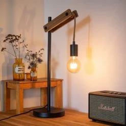 Hofstein Aarhus Tischleuchte Schwarz, Holz dunkel, 1-flammig 18 Hofstein Aarhus Tischleuchte Schwarz, Holz dunkel, 1-flammig -Günstiges Tischlampen Geschäft aarhus tischleuchte h3326343 2