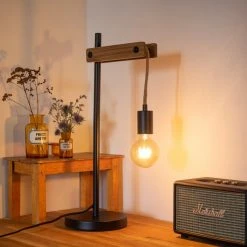 Hofstein Aarhus Tischleuchte Schwarz, Holz dunkel, 1-flammig 23 Hofstein Aarhus Tischleuchte Schwarz, Holz dunkel, 1-flammig -Günstiges Tischlampen Geschäft aarhus tischleuchte h3326343 7