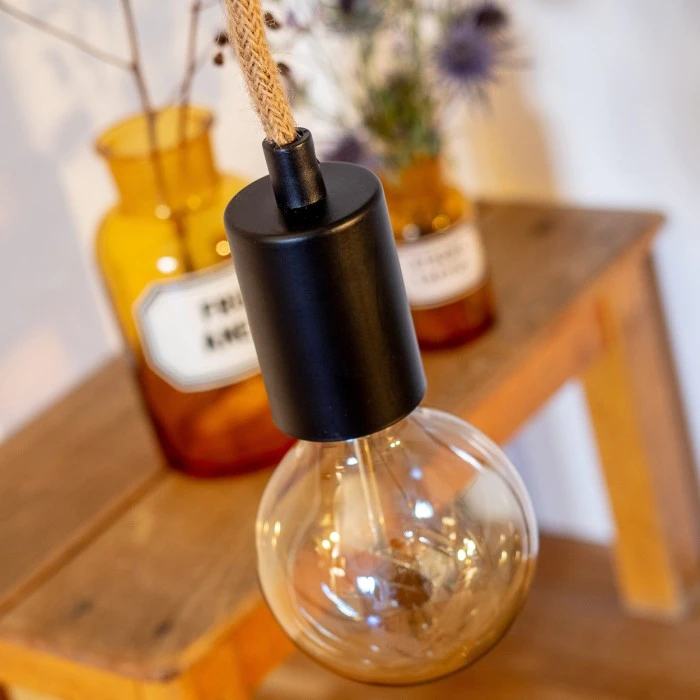 Hofstein Aarhus Tischleuchte Schwarz, Holz dunkel, 1-flammig 11 Hofstein Aarhus Tischleuchte Schwarz, Holz dunkel, 1-flammig – Bild 9