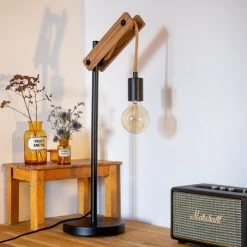 Hofstein Aarhus Tischleuchte Schwarz, Holz dunkel, 1-flammig 25 Hofstein Aarhus Tischleuchte Schwarz, Holz dunkel, 1-flammig -Günstiges Tischlampen Geschäft aarhus tischleuchte h3326343 9