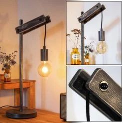 Hofstein Aarhus Tischleuchte Schwarz, Grau, 1-flammig