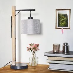 Hofstein Adelboden Tischleuchte Schwarz, Holz hell, 1-flammig -Günstiges Tischlampen Geschäft adelboden tischleuchte h3327159 11