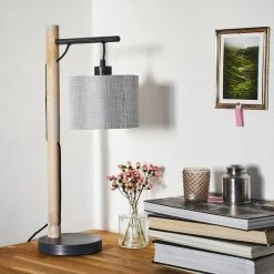 Hofstein Adelboden Tischleuchte Schwarz, Holz hell, 1-flammig -Günstiges Tischlampen Geschäft adelboden tischleuchte h3327159 13