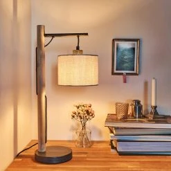 Hofstein Adelboden Tischleuchte Schwarz, Holz hell, 1-flammig -Günstiges Tischlampen Geschäft adelboden tischleuchte h3327159 7