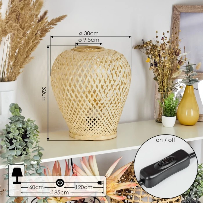 Hofstein Alavi Tischleuchte Naturfarben, 1-flammig 6 Hofstein Alavi Tischleuchte Naturfarben, 1-flammig – Bild 4