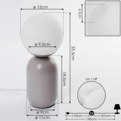 Hofstein Alolas Tischleuchte Grau, 1-flammig -Günstiges Tischlampen Geschäft alolas tischleuchte h3386910 3