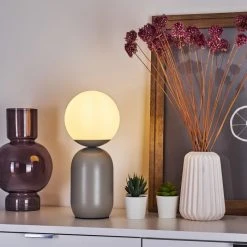 Hofstein Alolas Tischleuchte Grau, 1-flammig -Günstiges Tischlampen Geschäft alolas tischleuchte h3386910 6