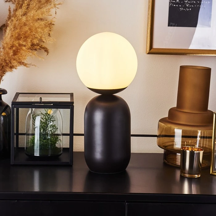 Hofstein Alolas Tischleuchte Grau, 1-flammig 9 Hofstein Alolas Tischleuchte Grau, 1-flammig – Bild 7