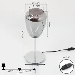 Hofstein Alvares Tischleuchte Chrom, 1-flammig -Günstiges Tischlampen Geschäft alvares tischleuchte h3454992 3