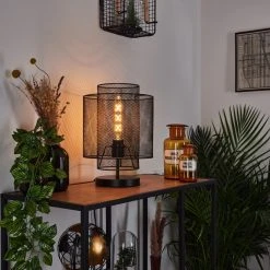 Hofstein Amsoldingen Tischleuchte Schwarz, 1-flammig