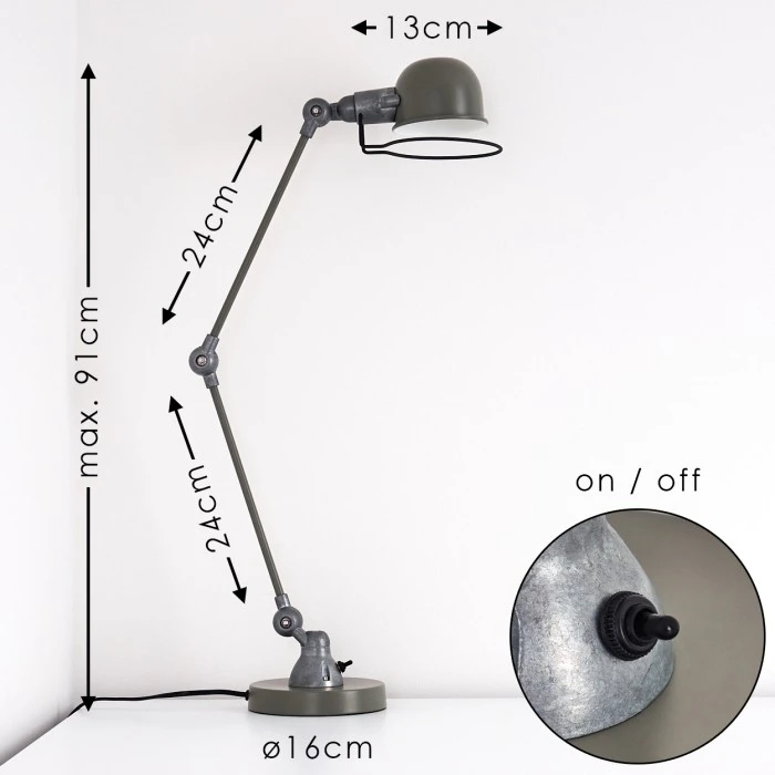 Hofstein Arild Tischleuchte Silber, Grün, 1-flammig 4 Hofstein Arild Tischleuchte Silber, Grün, 1-flammig – Bild 2