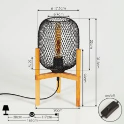 Hofstein Ateponta Tischleuchte Schwarz, Holz hell, 1-flammig 17 Hofstein Ateponta Tischleuchte Schwarz, Holz hell, 1-flammig -Günstiges Tischlampen Geschäft ateponta tischleuchte h3413319 3