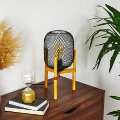 Hofstein Ateponta Tischleuchte Schwarz, Holz hell, 1-flammig 23 Hofstein Ateponta Tischleuchte Schwarz, Holz hell, 1-flammig -Günstiges Tischlampen Geschäft ateponta tischleuchte h3413319 9