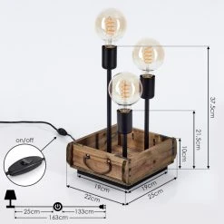 Hofstein Avestruz Tischleuchte Schwarz, Braun, 3-flammig -Günstiges Tischlampen Geschäft avestruz tischleuchte h3565735 3