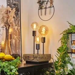 Hofstein Avestruz Tischleuchte Schwarz, Braun, 3-flammig -Günstiges Tischlampen Geschäft avestruz tischleuchte h3565735 6