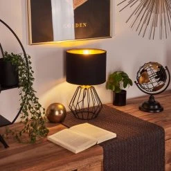 Hofstein Avon Tischleuchte Schwarz, 1-flammig