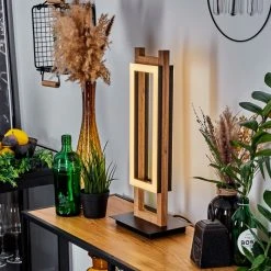 Hofstein Ayajasco Tischleuchte LED Schwarz, Holzoptik, 1-flammig -Günstiges Tischlampen Geschäft ayajasco tischleuchte h3560266 10