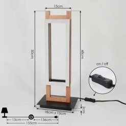 Hofstein Ayajasco Tischleuchte LED Schwarz, Holzoptik, 1-flammig -Günstiges Tischlampen Geschäft ayajasco tischleuchte h3560266 3