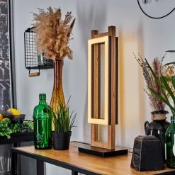 Hofstein Ayajasco Tischleuchte LED Schwarz, Holzoptik, 1-flammig -Günstiges Tischlampen Geschäft ayajasco tischleuchte h3560266 8