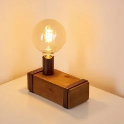 Hofstein Balakovo Tischleuchte Rostfarben, Holz dunkel, 1-flammig -Günstiges Tischlampen Geschäft balakovo tischleuchte h3323717 10