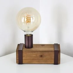 Hofstein Balakovo Tischleuchte Rostfarben, Holz dunkel, 1-flammig -Günstiges Tischlampen Geschäft balakovo tischleuchte h3323717 5