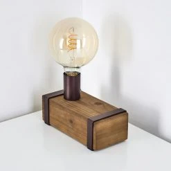 Hofstein Balakovo Tischleuchte Rostfarben, Holz dunkel, 1-flammig -Günstiges Tischlampen Geschäft balakovo tischleuchte h3323717 7