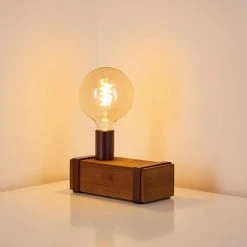 Hofstein Balakovo Tischleuchte Rostfarben, Holz dunkel, 1-flammig -Günstiges Tischlampen Geschäft balakovo tischleuchte h3323717 8