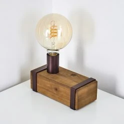 Hofstein Balakovo Tischleuchte Rostfarben, Holz dunkel, 1-flammig -Günstiges Tischlampen Geschäft balakovo tischleuchte h3323717 9