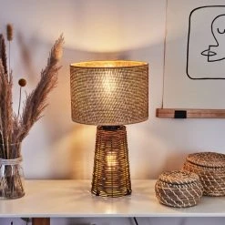 Hofstein Balifoudray Tischleuchte Schwarz, Naturfarben, 1-flammig -Günstiges Tischlampen Geschäft balifoudray tischleuchte h3535103 8