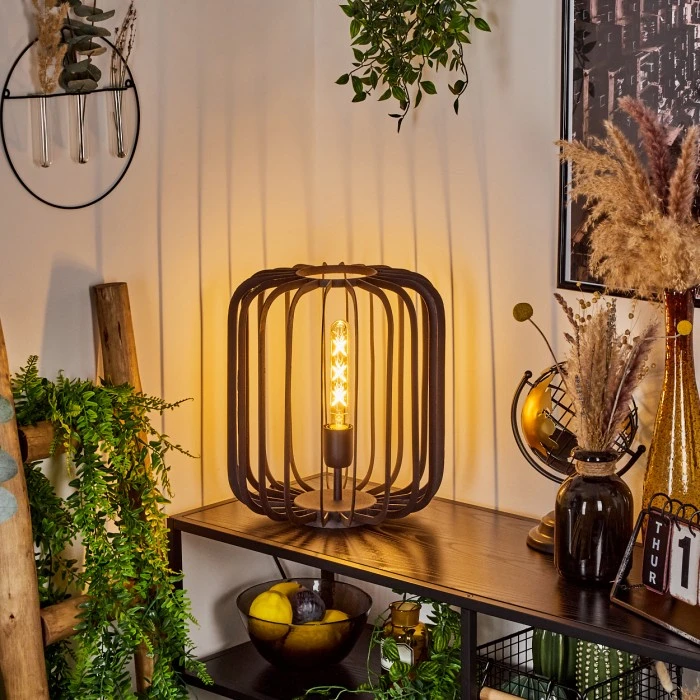 Hofstein Banatica Tischleuchte Schwarz, Braun, 1-flammig 9 Hofstein Banatica Tischleuchte Schwarz, Braun, 1-flammig – Bild 7