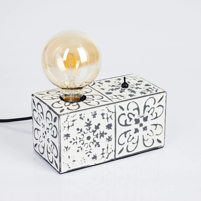 Hofstein Banks Tischleuchte Grau, Weiß, 1-flammig 9 Hofstein Banks Tischleuchte Grau, Weiß, 1-flammig – Bild 7