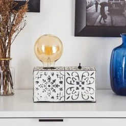 Hofstein Banks Tischleuchte Grau, Weiß, 1-flammig 19 Hofstein Banks Tischleuchte Grau, Weiß, 1-flammig -Günstiges Tischlampen Geschäft banks tischleuchte h3396360 8