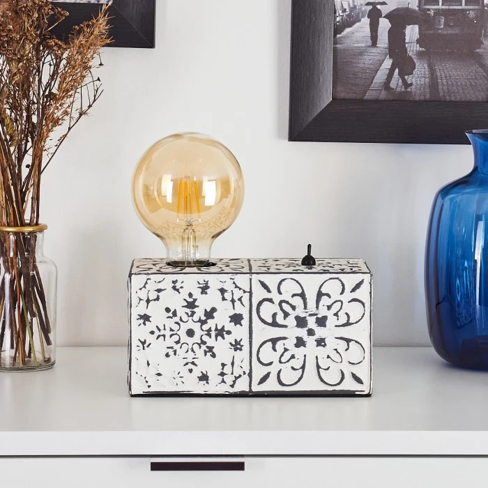 Hofstein Banks Tischleuchte Grau, Weiß, 1-flammig 11 Hofstein Banks Tischleuchte Grau, Weiß, 1-flammig – Bild 9