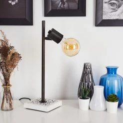 Hofstein Banks Tischleuchte Grau, Weiß, 1-flammig -Günstiges Tischlampen Geschäft banks tischleuchte h3396407 1