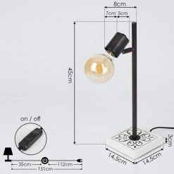 Hofstein Banks Tischleuchte Grau, Weiß, 1-flammig -Günstiges Tischlampen Geschäft banks tischleuchte h3396407 3