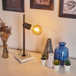 Hofstein Banks Tischleuchte Grau, Weiß, 1-flammig -Günstiges Tischlampen Geschäft banks tischleuchte h3396407 6