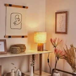 Hofstein Baranque Tischleuchte Naturfarben, 1-flammig