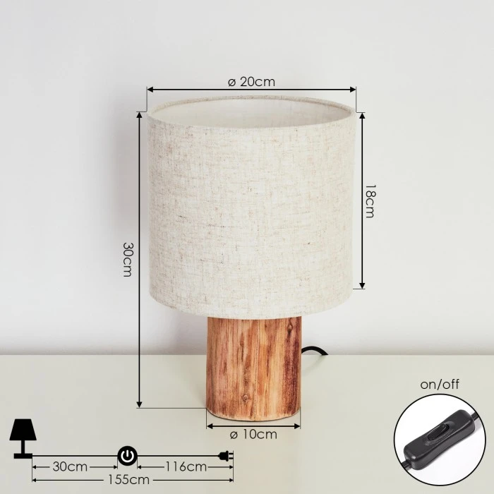 Hofstein Baranque Tischleuchte Naturfarben, 1-flammig 6 Hofstein Baranque Tischleuchte Naturfarben, 1-flammig – Bild 4