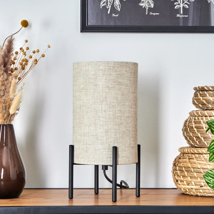 Hofstein Baranque Tischleuchte Schwarz, 1-flammig 4 Hofstein Baranque Tischleuchte Schwarz, 1-flammig – Bild 2