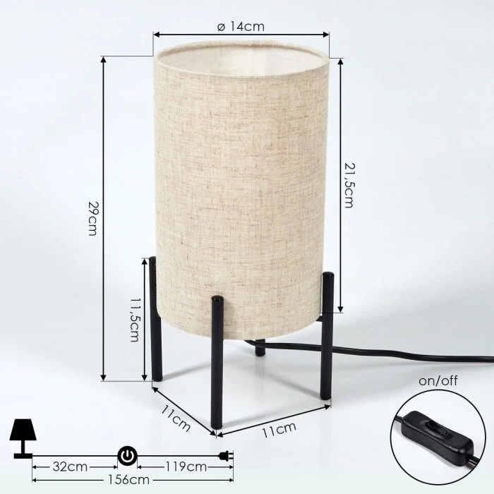 Hofstein Baranque Tischleuchte Schwarz, 1-flammig 6 Hofstein Baranque Tischleuchte Schwarz, 1-flammig – Bild 4