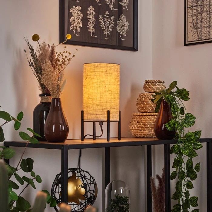 Hofstein Baranque Tischleuchte Schwarz, 1-flammig 9 Hofstein Baranque Tischleuchte Schwarz, 1-flammig – Bild 7