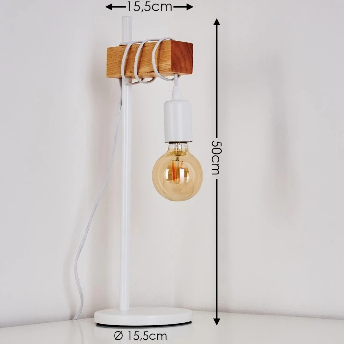 Hofstein Barbengo Tischleuchte Braun, Weiß, 1-flammig 4 Hofstein Barbengo Tischleuchte Braun, Weiß, 1-flammig – Bild 2