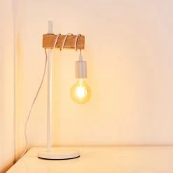 Hofstein Barbengo Tischleuchte Braun, Weiß, 1-flammig 22 Hofstein Barbengo Tischleuchte Braun, Weiß, 1-flammig -Günstiges Tischlampen Geschäft barbengo tischleuchte h3281512 do1 7