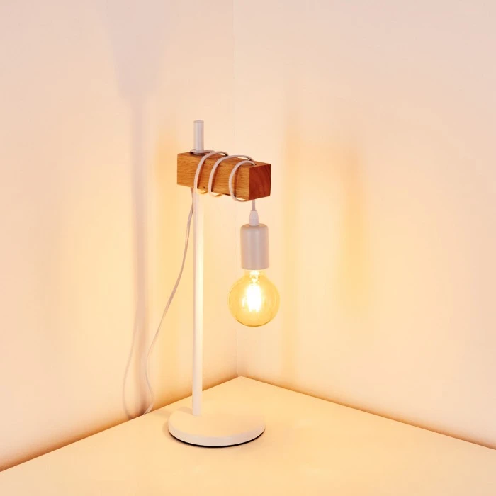 Hofstein Barbengo Tischleuchte Braun, Weiß, 1-flammig 12 Hofstein Barbengo Tischleuchte Braun, Weiß, 1-flammig – Bild 10