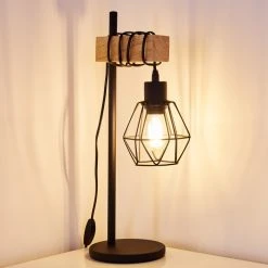 Hofstein Barbengo Tischleuchte Schwarz, Holz hell, 1-flammig -Günstiges Tischlampen Geschäft barbengo tischleuchte h3357620 15