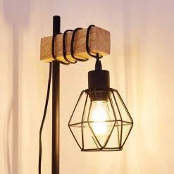 Hofstein Barbengo Tischleuchte Schwarz, Holz hell, 1-flammig -Günstiges Tischlampen Geschäft barbengo tischleuchte h3357620 7