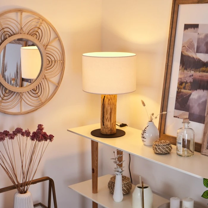 Hofstein Baret Tischleuchte Schwarz, Naturfarben, 1-flammig 3 Hofstein Baret Tischleuchte Schwarz, Naturfarben, 1-flammig