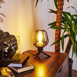 Hofstein Barnegat Tischleuchte Schwarz, 1-flammig